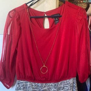 Classy Red and Grey Enfocus Studio Dress